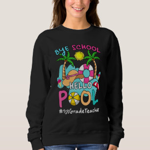 Adjö Skolans Hej Bassäng 1:e Klass Läraren Sommare T Shirt