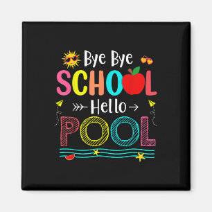 Adjö Skolans Hej Bassäng Sommaren förra dagen skol Magnet