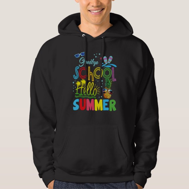 Adjö Skolens Hej Vacation, sommarananas Sol Hoodie (Framsida)