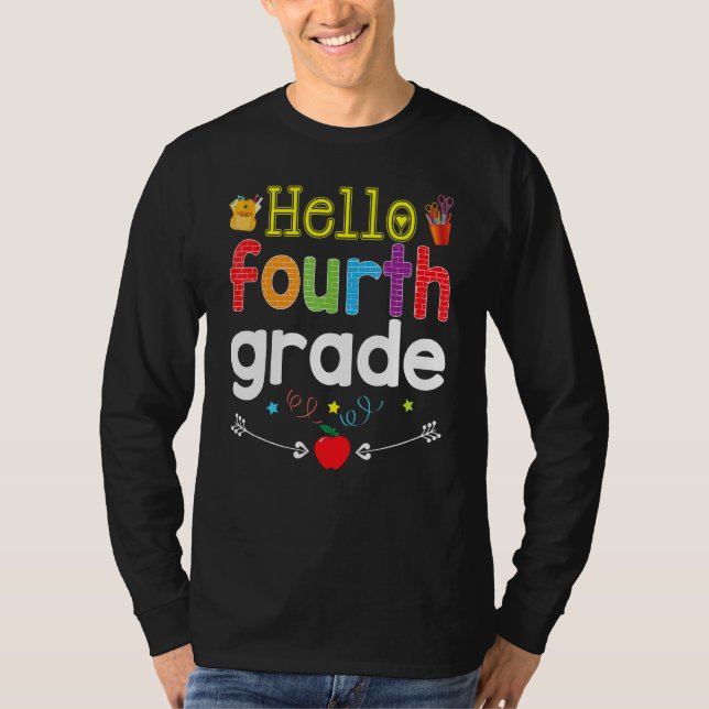 Adjö Sommarens Hej Fjärde Klass fjärde graderteach T Shirt (Framsida)