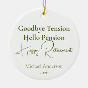 Adjö Spänning Hej Pension Present för Pensionärer Julgransprydnad Keramik