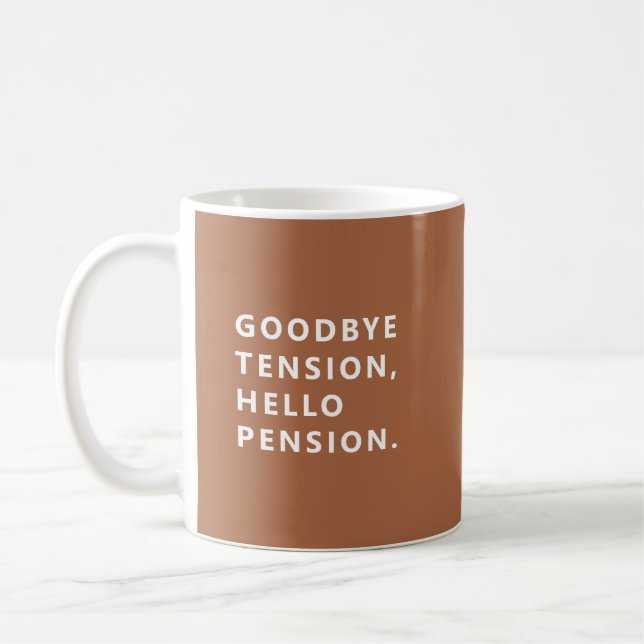 Adjö Spänning Välkommen Pension Skoj Pensionär Mug Kaffemugg (Vänster)