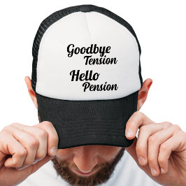Adjö Tension Hej Pension Funny Keps