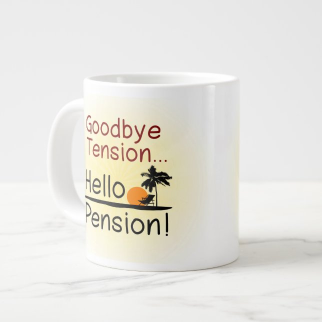Adjö Tension, Hej Pension Funny Pension Jumbo Mugg (Framsida vänster)