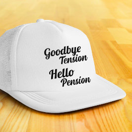 Adjö Tension Hej Pension Funny White Hat Keps