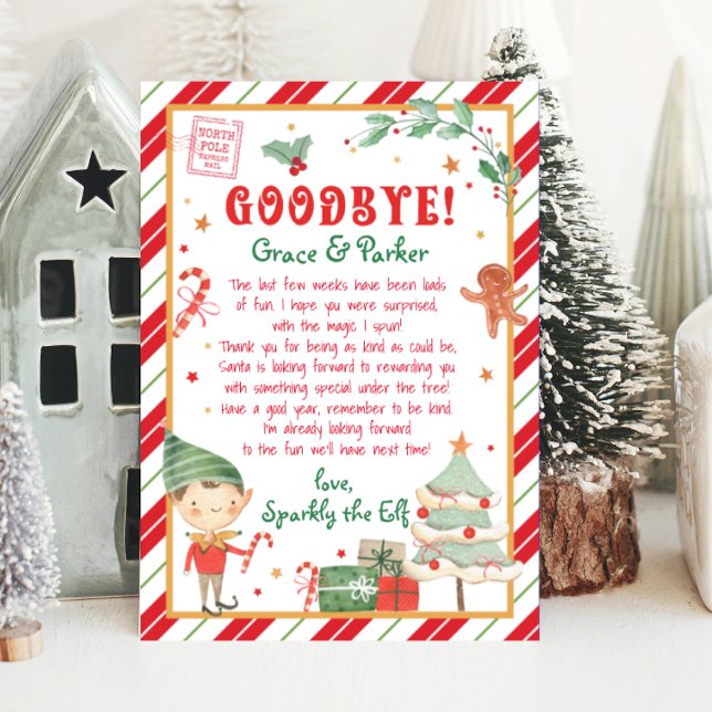 Adjö till Brev från Julelf Inbjudningar (Letter from your Christmas Elf. Personalize your Christmas Elf letter, download and print from home.)