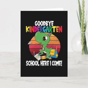 Adjö till Kindergarten Dino School Kort
