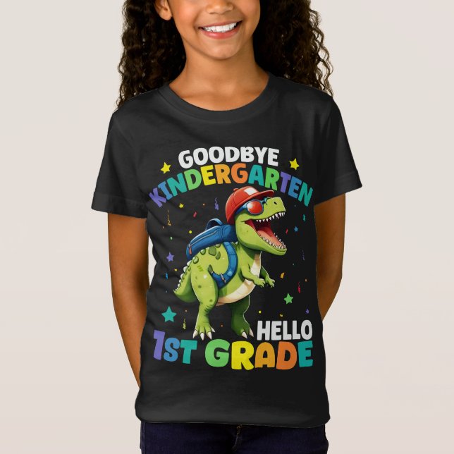 Adjö till Kindergarten Studenten Dinosaur Trex T Shirt (Framsida)