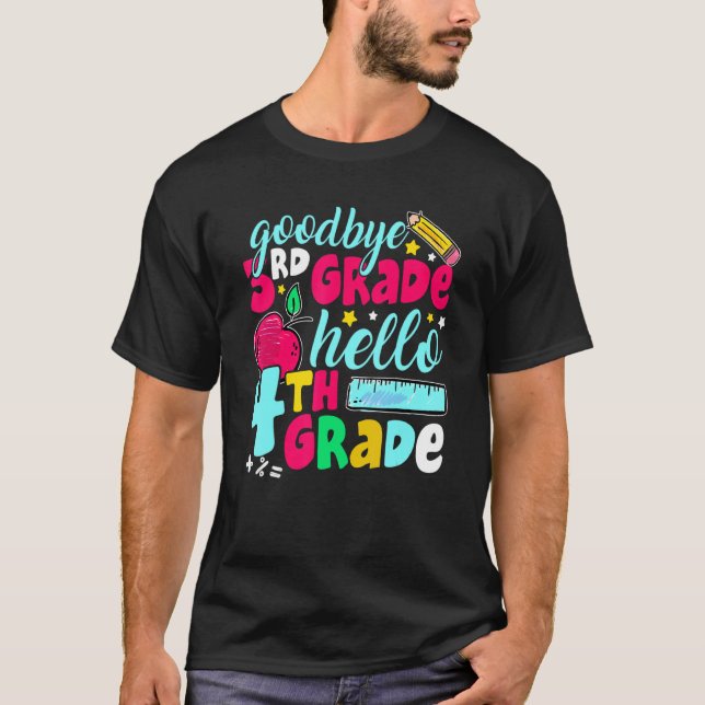Adjö Tredje Hejen Klass 4:e Klass, 1:a dagen T Shirt (Framsida)