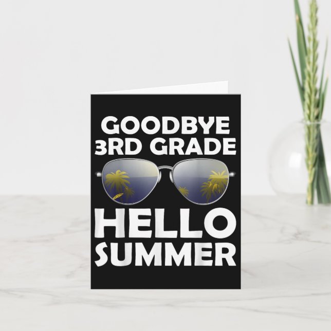 Adjö Tredje Klass Hej Sommar tredje Klass Graduat Kort (Framsida)