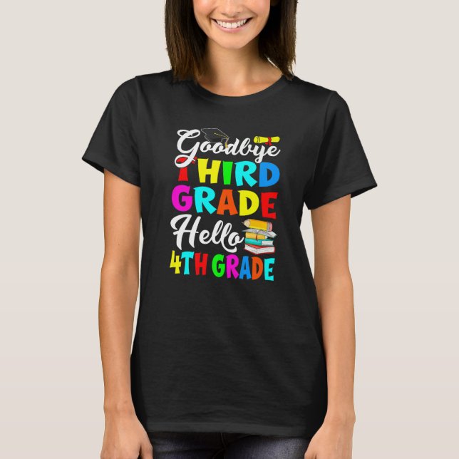 Adjö Tredje Klass Hejen  4:e Klass Back to school T Shirt (Framsida)