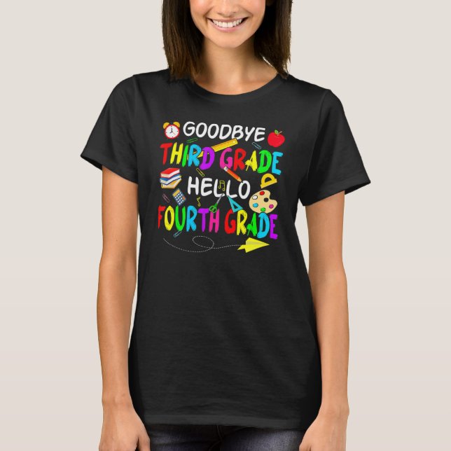 Adjö Tredje Klass Hejen  4:e Klass Back to school T Shirt (Framsida)