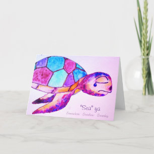 Adjö Turtle Greeting Card Kort