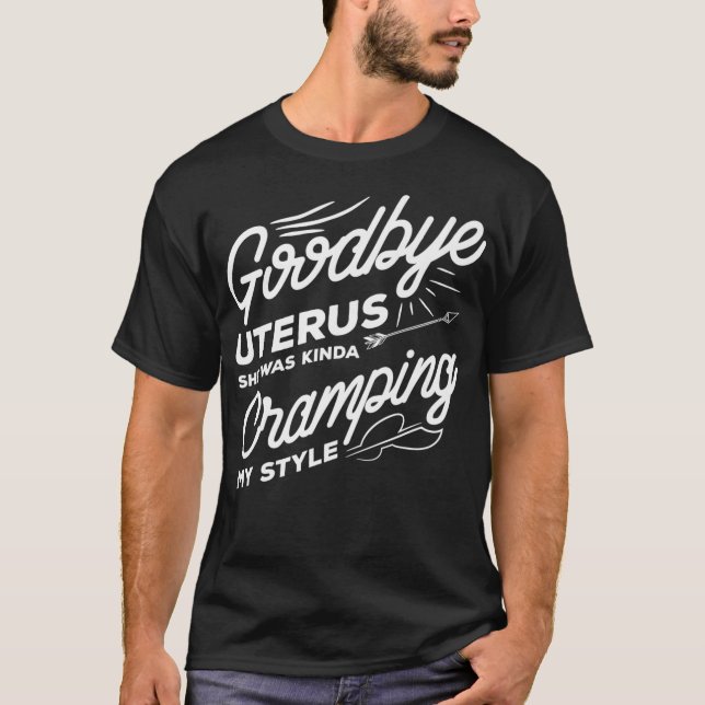 Adjö Uterus Apparel Funny Get well Hysterectomy T Shirt (Framsida)