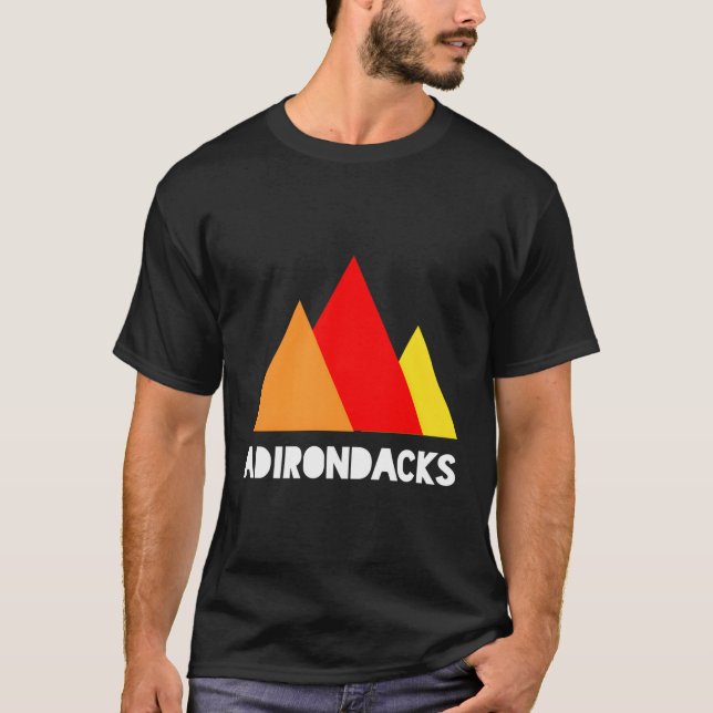 Adk Adirondacks Mountains T Shirt (Framsida)