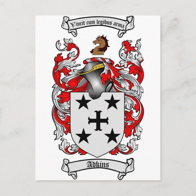 Adkins Jackar Arm/Adkins Family Crest Vykort (Framsida)