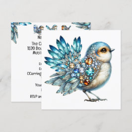 Ädla Bling Fåglar Tema Inbjudan