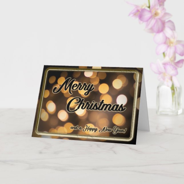 Ädla God Jul med gnistrande ljus! Kort (Orkide)