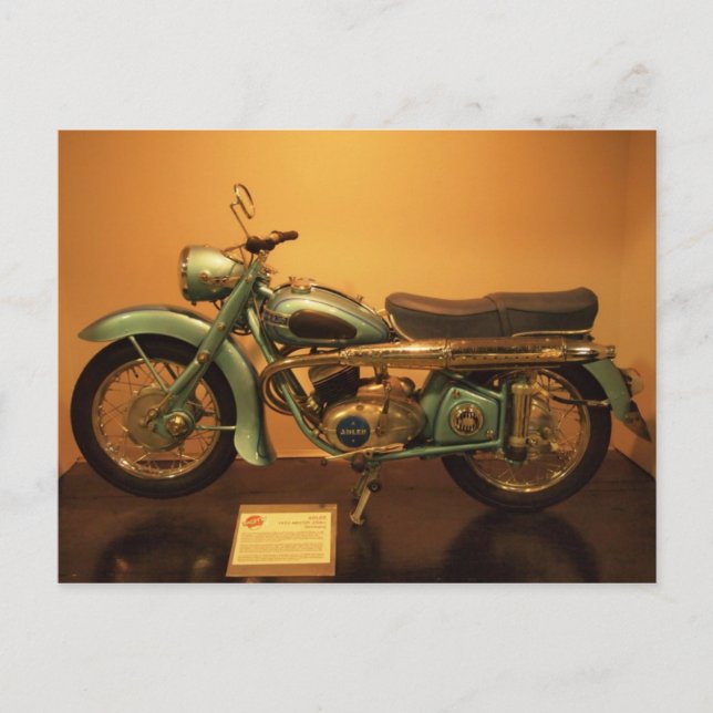 Adler 1953-motorcykel vykort (Framsida)