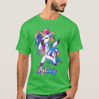 ADLEY Namn Personlig Anpassningsbar Rainbow Unicor T Shirt