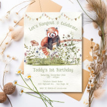 Adlig Baby Red Panda Bear 1:a födelsedagen Party i