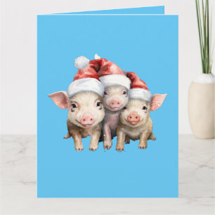 Adlig Cute Little Piggie jul Hälsning Kort