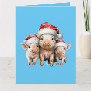 Adlig Cute Little Piggie jul Hälsning Kort