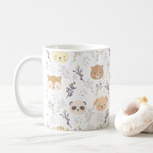 Adlig djurhuvud och Blommönster Kaffemugg