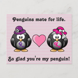 Adlig Lesbisk Penguins Two Brides Heart Hat Vykort