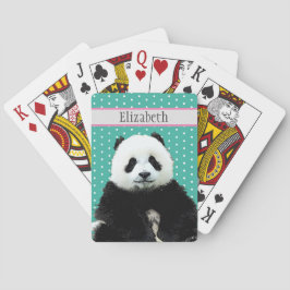 Adlig Panda Bear Teal Namn Barn Animal Casinokort