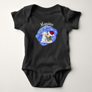 Adlig penguin och Snögubbe med Namn Baby Bodysu T Shirt