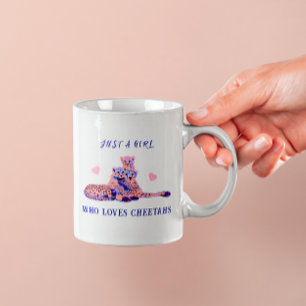 Adlig Rosa Heart Kattdjur Animal Print Mamma Unge Kaffemugg
