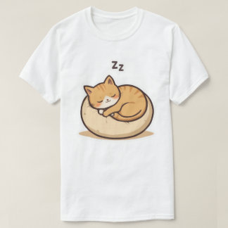 Adlig sovande katt - Cute Tecknad Kattunge på Mysi T Shirt