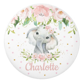 Adlig svett Elephant  Rosa Blommigt Decor Knopp