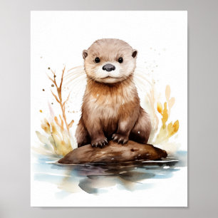 Adlig vattenfärgsutskrift poster