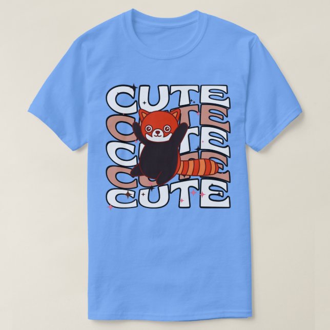 Adliga djur Cute Red Panda White och Brown Co T Shirt (Design framsida)