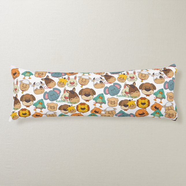 Adliga djurhållare: kaniner från gris, vita ungar kroppskudde (Framsidan)