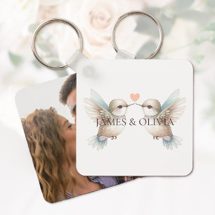 Adliga Hummingbird Lägg till bild Namn Keychain Nyckelring