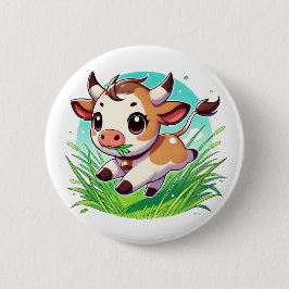 Adliga kor som rinner genom fält knapp