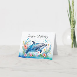 Adligt Dolphin Birthday Card Tack Kort
