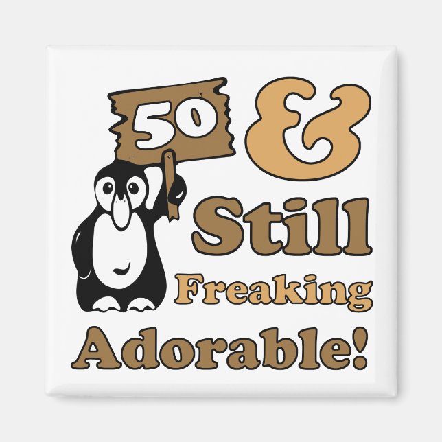 Admatande 50:e födelsedagen magnet (Framsidan)