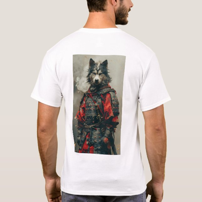 Admatande antropomorf Sheepdog T-shirt med Chi (Baksida)