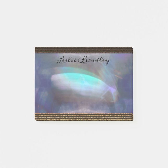 Admenia Bleu Elegant Monogram Post-it Block (Framsida)