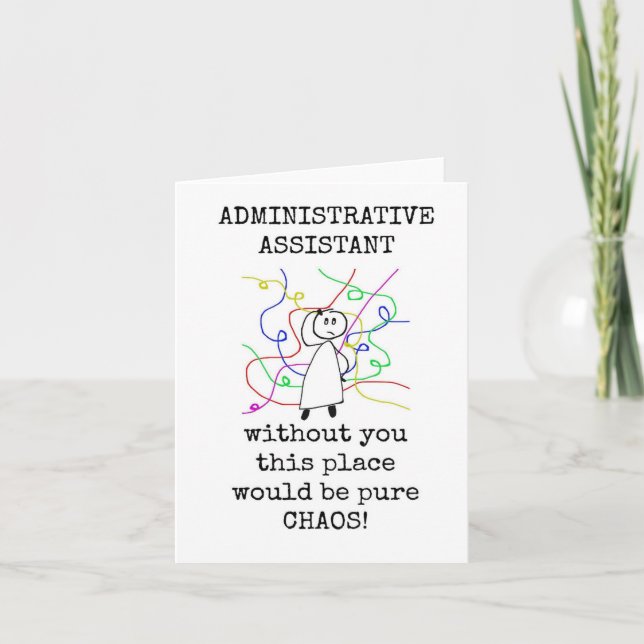Admin Assistant Apprecision Card, funny Kort (Framsida)