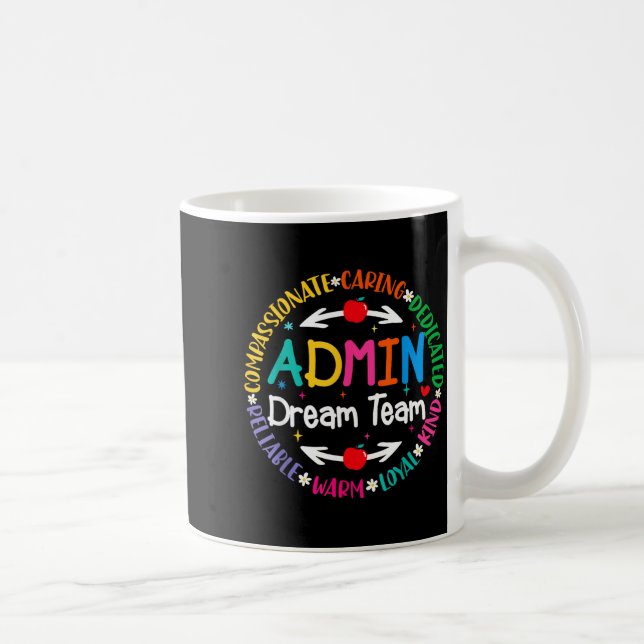 Admin drömteam tillbaka till skolan frontkontor kaffemugg (Höger)