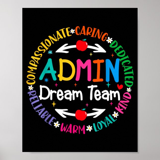 Admin drömteam tillbaka till skolan frontkontor poster (Framsidan)
