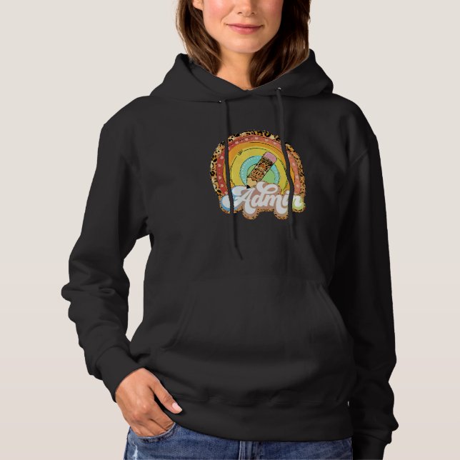 Admin Leopard Regnbåge Penna Tillbaka Till Skolan  T Shirt (Framsida)