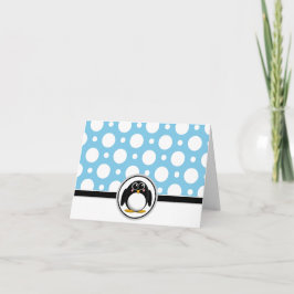 Admin Penguin anpassningsbar Blue Polka Dot Cards Tack Kort