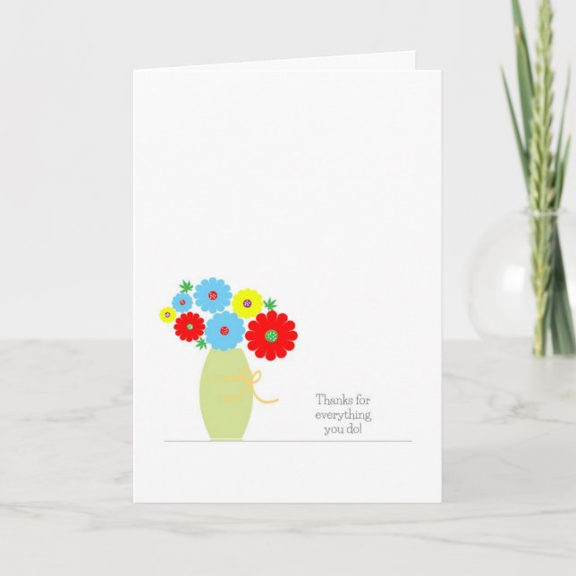 Admin Professionells Day Card, färgade blommor Kort (Framsida)