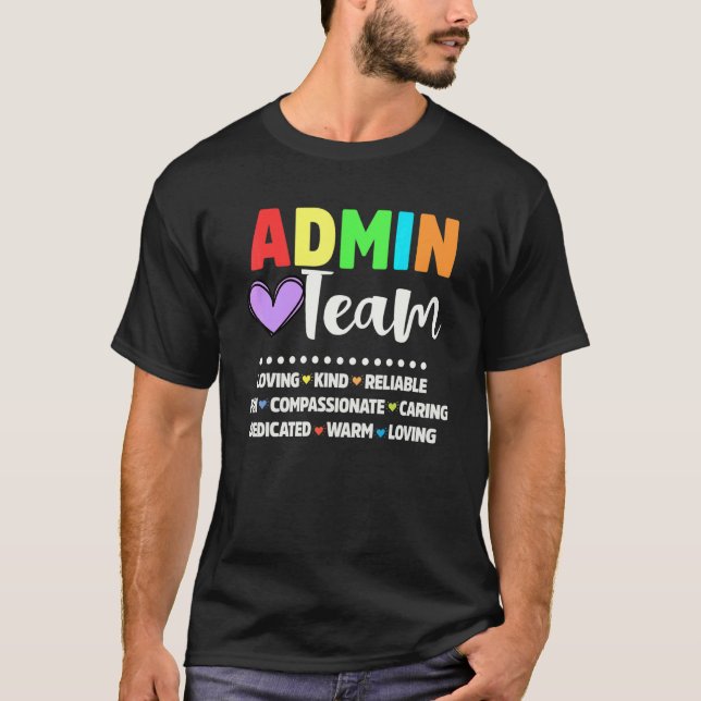 Admin School Assistant Squad Principal Team Admini T Shirt (Framsida)